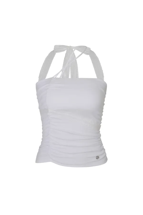 [장원영 착용] ANGEL SHIRRING TOP white