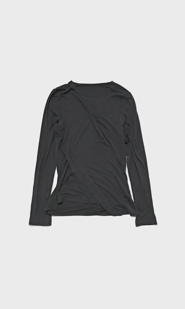 Sculpted Pintuck Slim Top_Charcoal