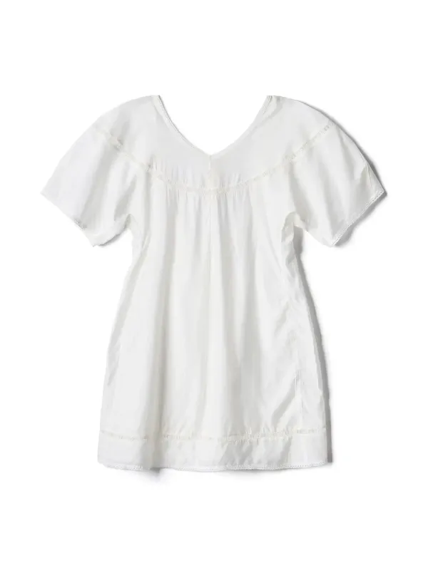 Balloon Sleeve Lace Dress - White