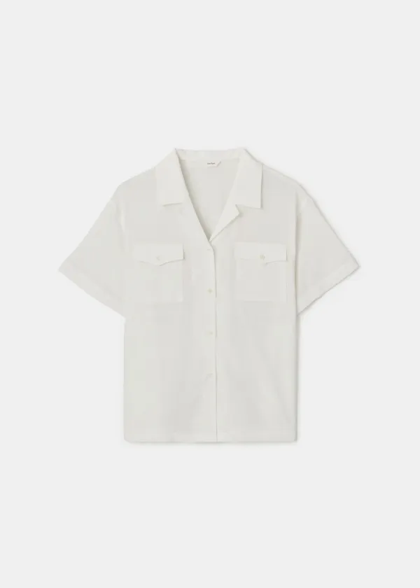 Pocket Half Sleeve Shirt(Ivory)