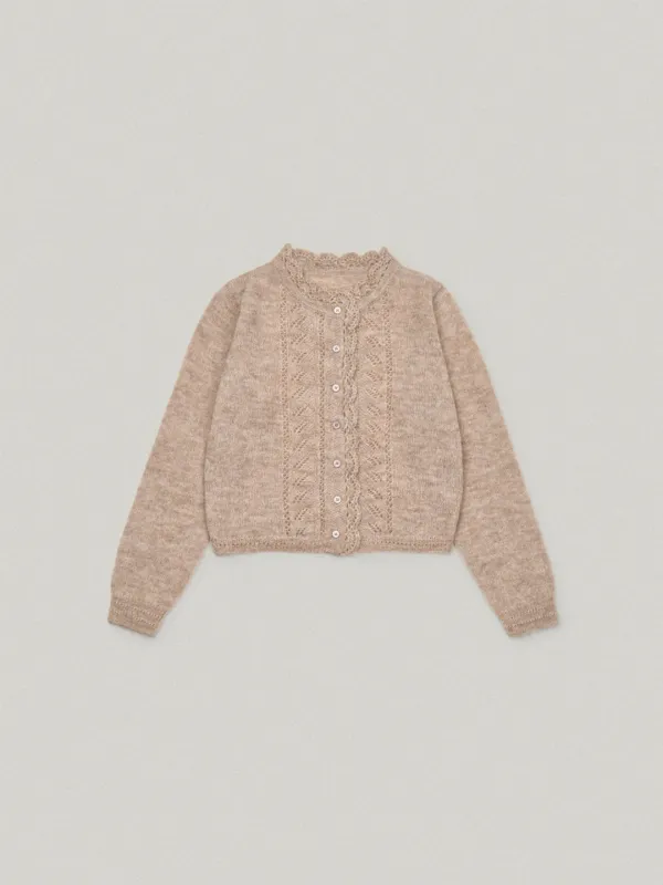 PETAL MOHAIR KNIT CARDIGAN (MOCHA)