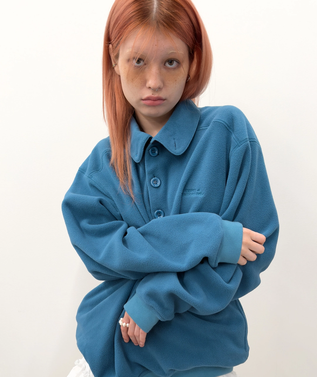타입서비스 [3차] Buttoned Fleece Top [Blue] 상품 이미지 2