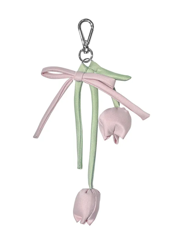 RIBBON TULIP KEYRING (LIGHT PINK)