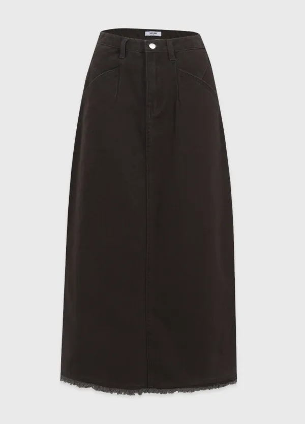  [25-36]  Muffin Fringe H-line Skirt  머핀 프린지 에이치-라인 스커트  (겨울-데일리룩-캐주얼룩-빈티지룩-면스커트-코튼-롱-속기모-자체제작) 