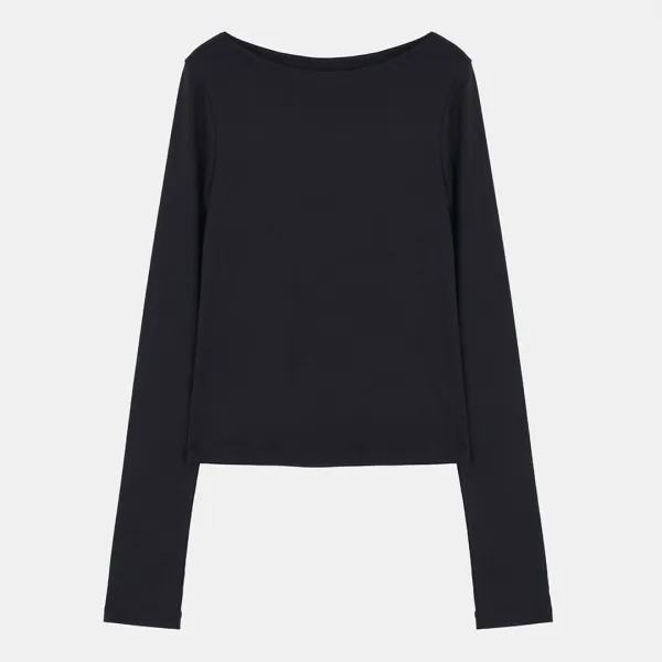 essential boat neck top (black)