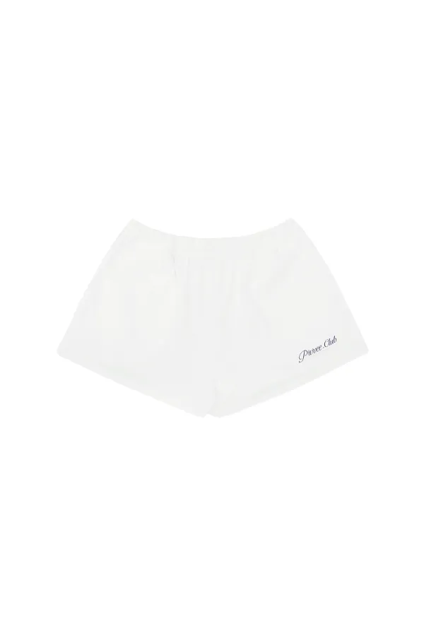 Piv\'vee Printed Drawstring Shorts (cloud white)