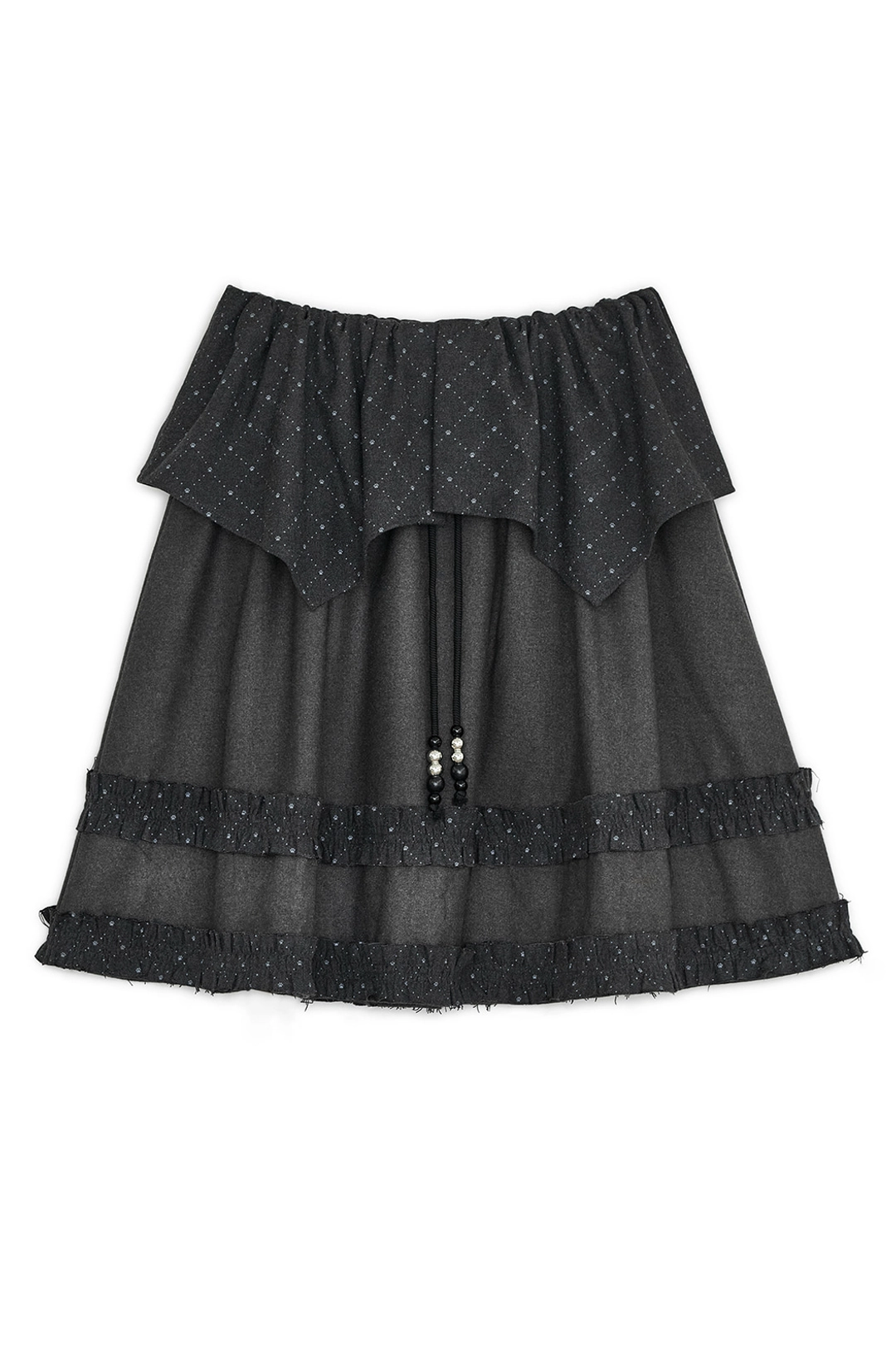 허그유어스킨 Argyle cape midi skirt (Charcoal) 상품 이미지 1