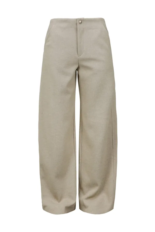 BASIC KNIT WIDE PANTS BEIGE