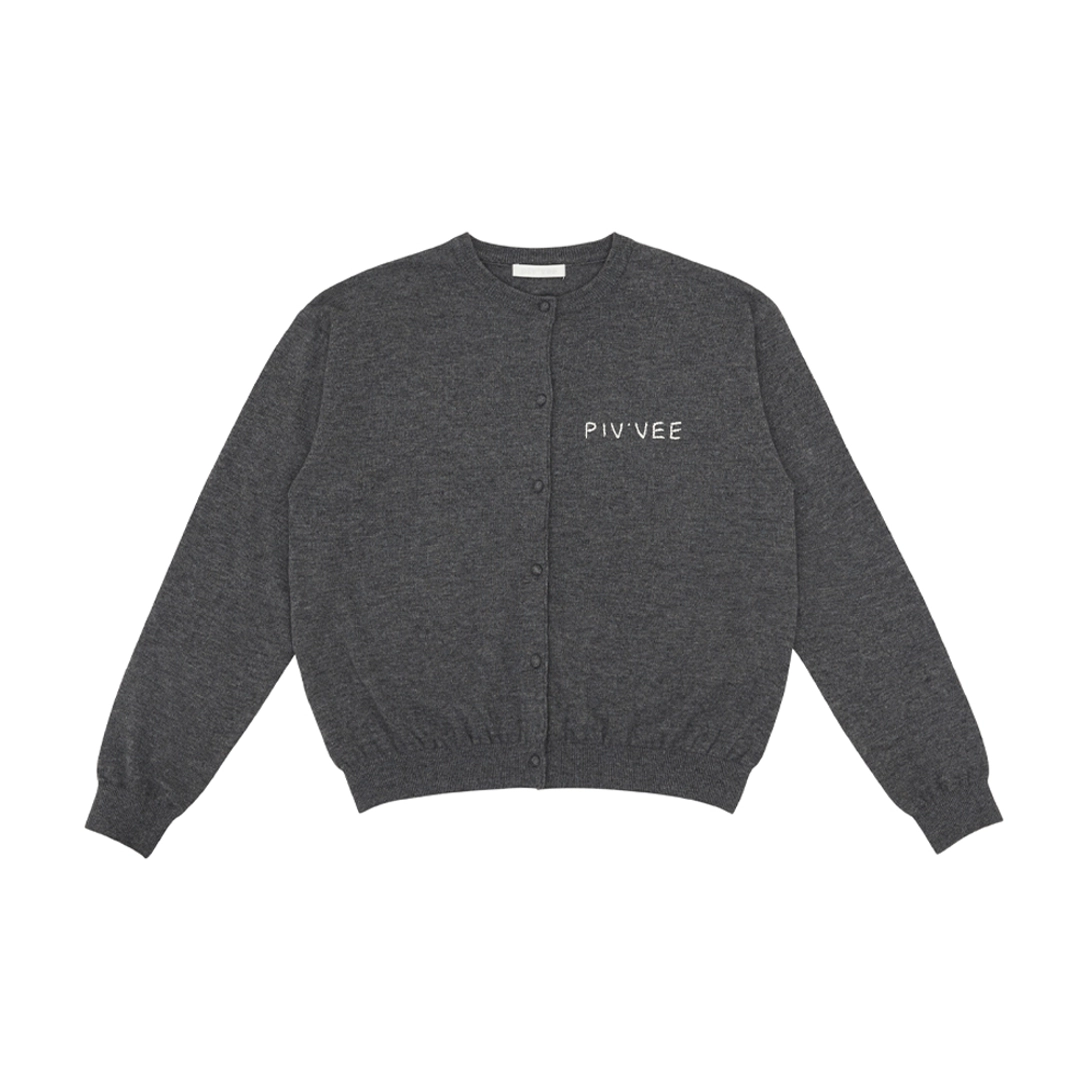 피브비 [2차] Hand-stitched Knit Cardigan (heather grey) 상품 이미지 2
