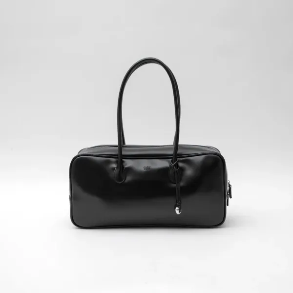 (Z-B-2435)OIL FAUX LEATHER SHOULDER BAG