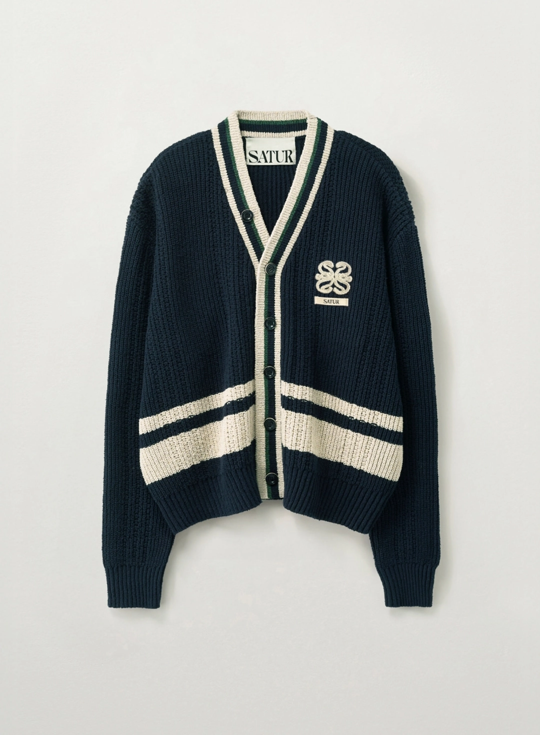 세터 Faro Stripe Cardigan - Navy 상품 이미지 1