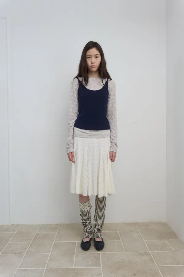 STRIPE FOLDED LEG WARMER_IVORY