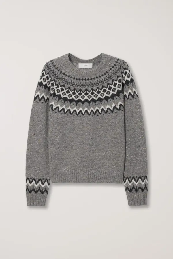 UNISEX FAIRISLE SWEATER MELANGE GREY