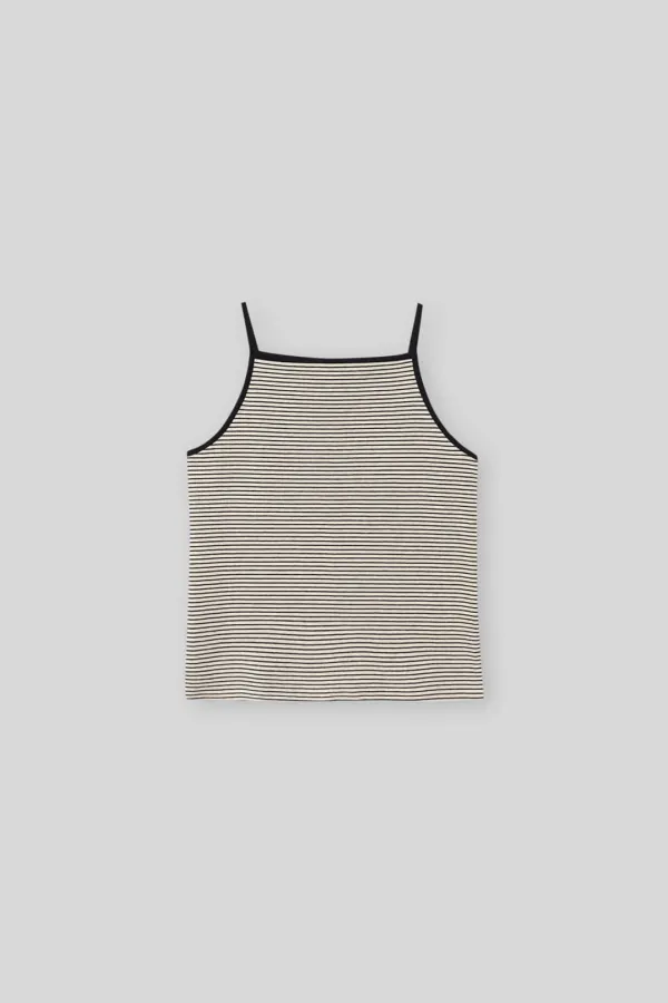 Grin stripe sleeveless (oatmeal)