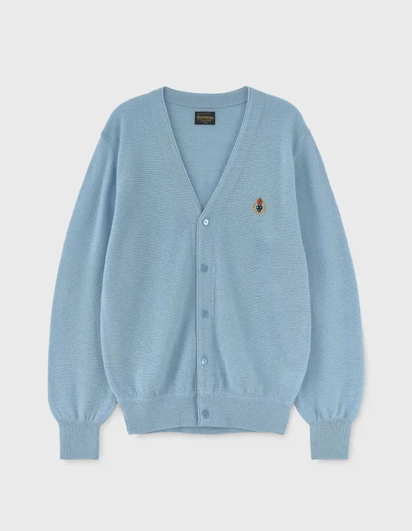 CREST MERINO WOOL CARDIGAN / Sky Blue