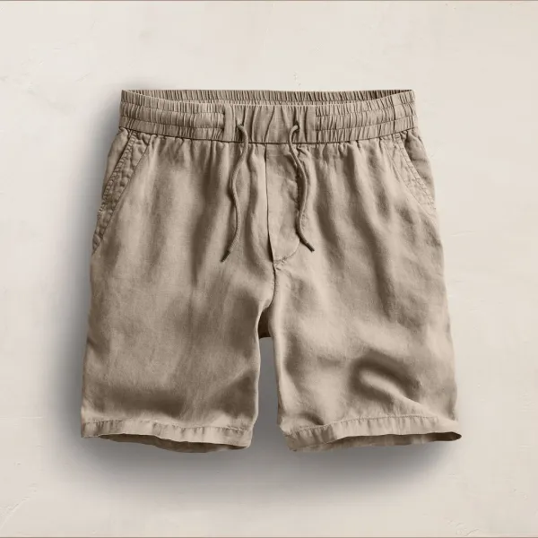 Relaxed Fit Linen Short - Overcast Pigment