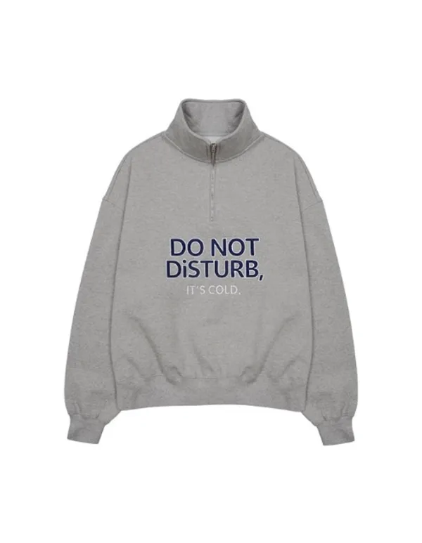 Do Not Disturb Half Zip - Melange Gray