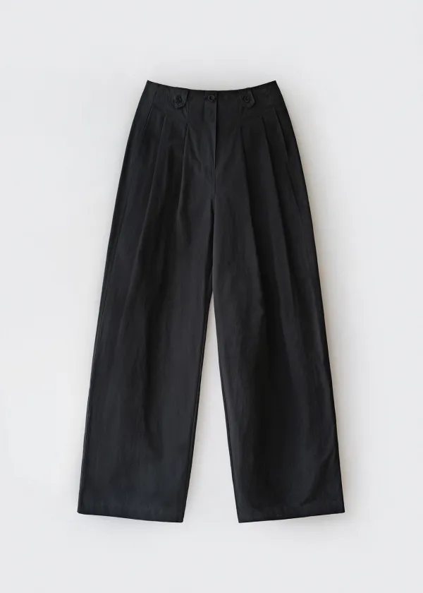 Amber cotton wide pants (black)