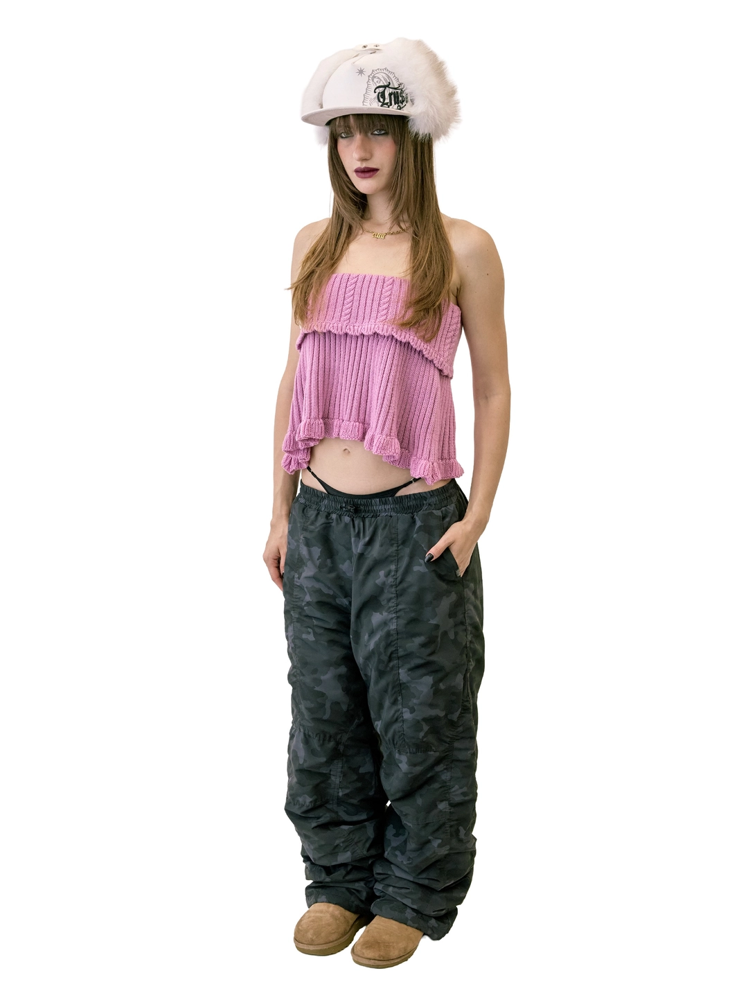 스컬프터 Padded Wide Pants Camo 상품 이미지 1
