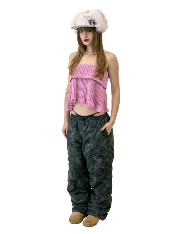 Padded Wide Pants Camo