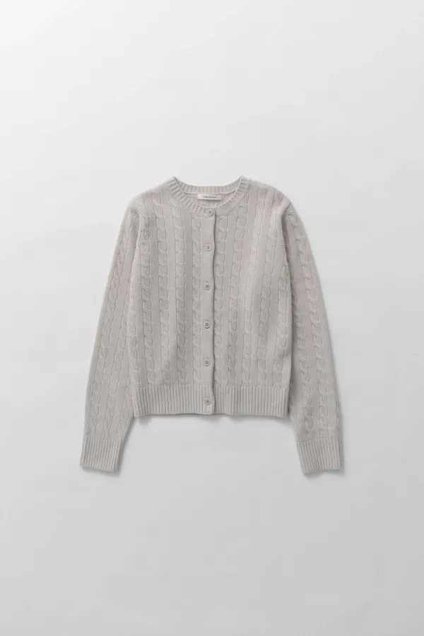cable cardigan (misty grey)