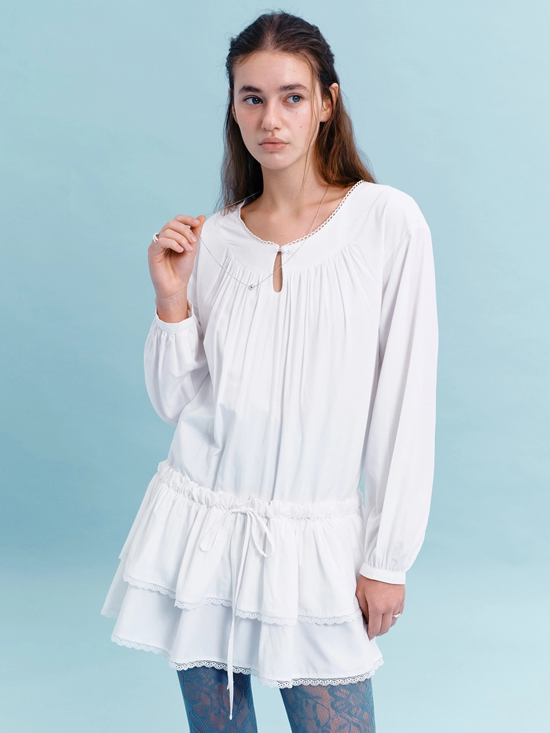 마가린핑거스 LACE CANCAN ONE-PIECE (WHITE) 상품 이미지 2