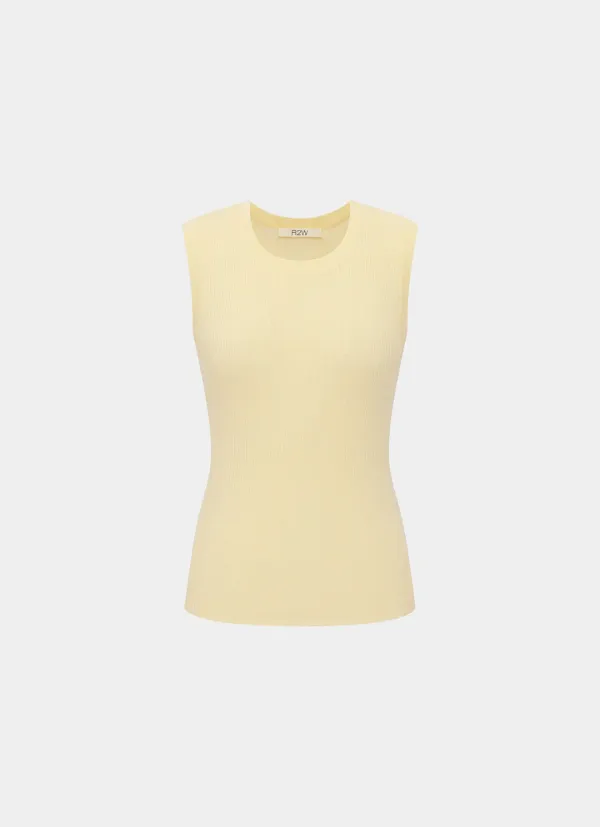Linzy vis ribbed sleeveless KN