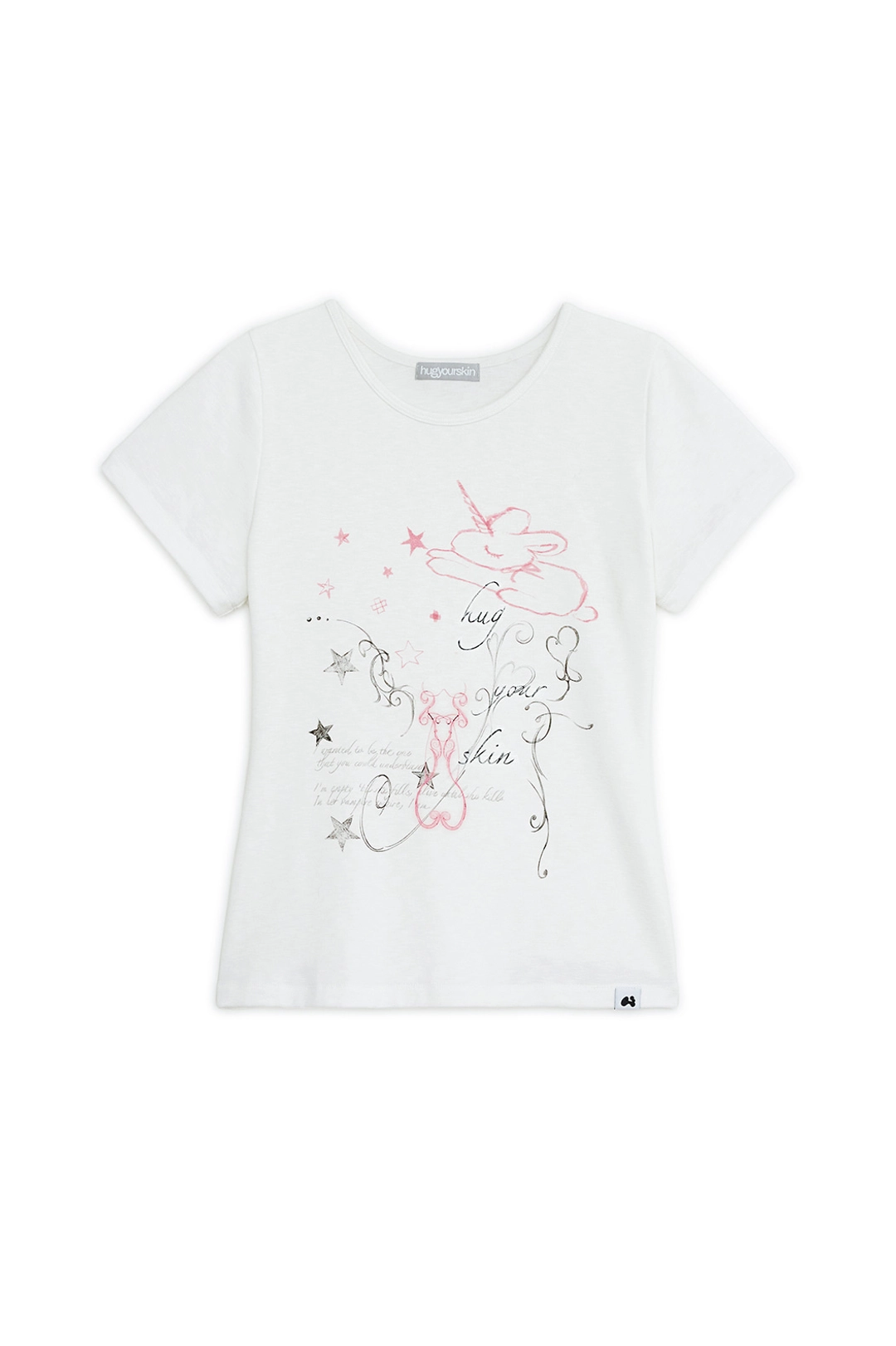 허그유어스킨 Unicorn drawing T (White) 상품 이미지 1