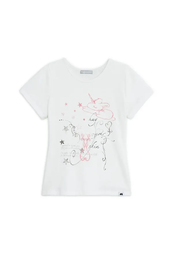 Unicorn drawing T (White)