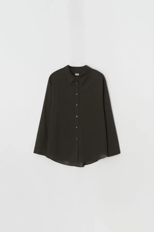 Sheer Cotton Shirt (brown)