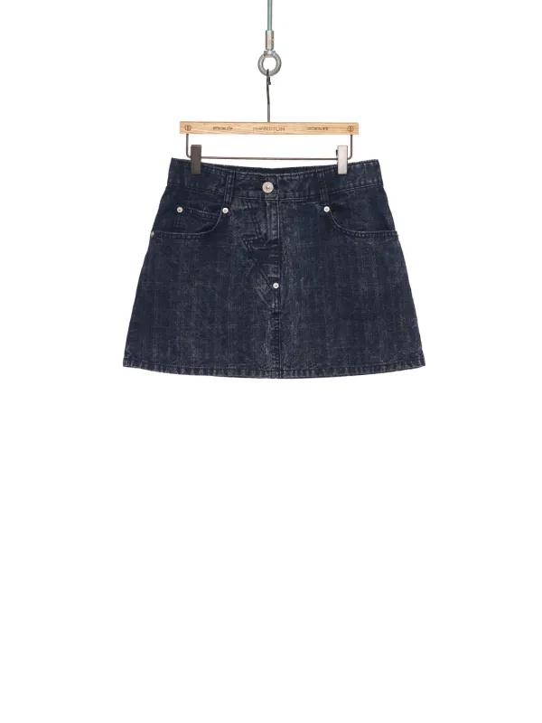 SS26 BLUE A-LINE DENIM MINI SKIRT
