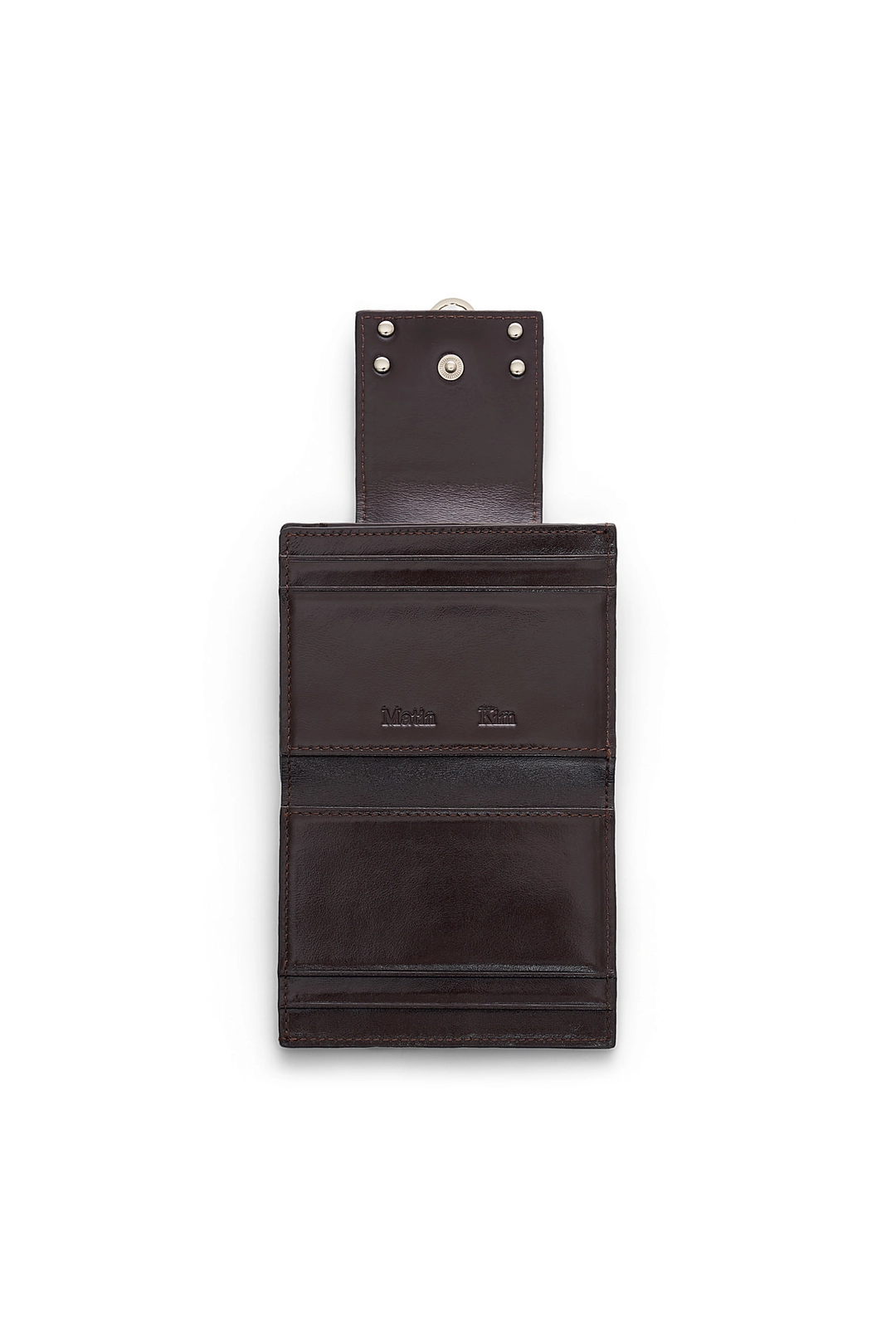 마뗑킴 MATIN ARCH RING FLAP WALLET IN DARK BROWN 상품 이미지 2
