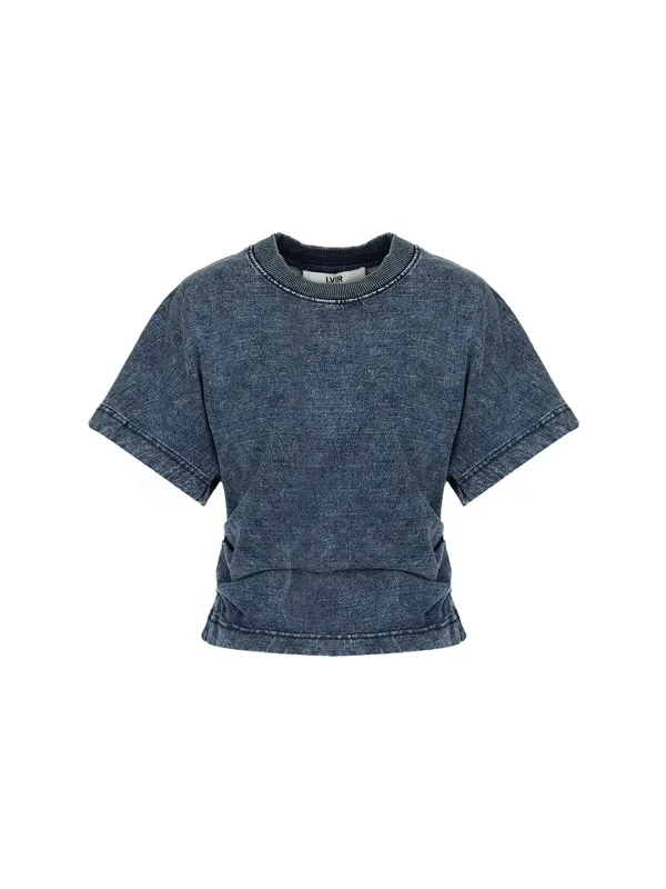 DENIM JERSEY TOP (NAVY)