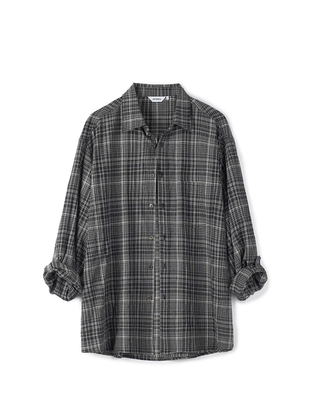 파르티멘토 Slate Check Roll Up Shirts_Black 상품 이미지 3