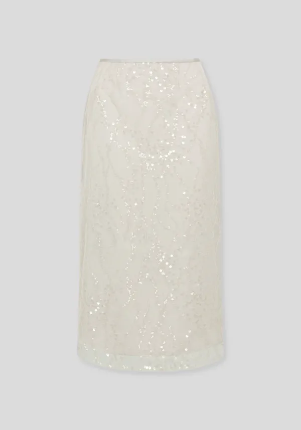 Eclat Sequin Skirt (Light Begie)