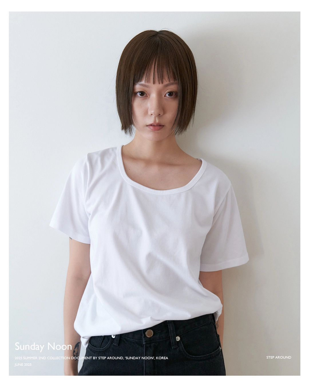 스텝어라운드 Square neck comfortable T-shirts_WHITE 상품 이미지 2