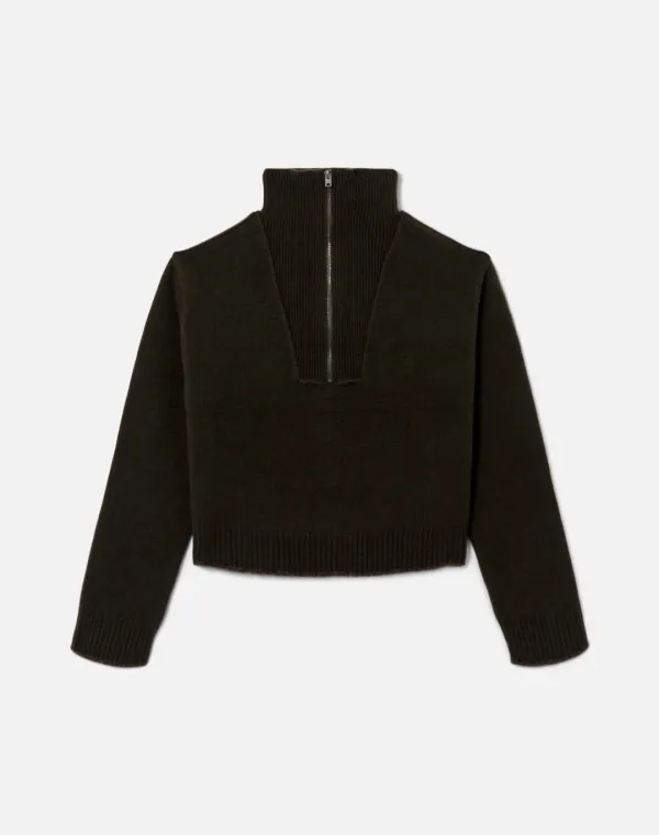 Zip Neck Pullover - Olive Branch