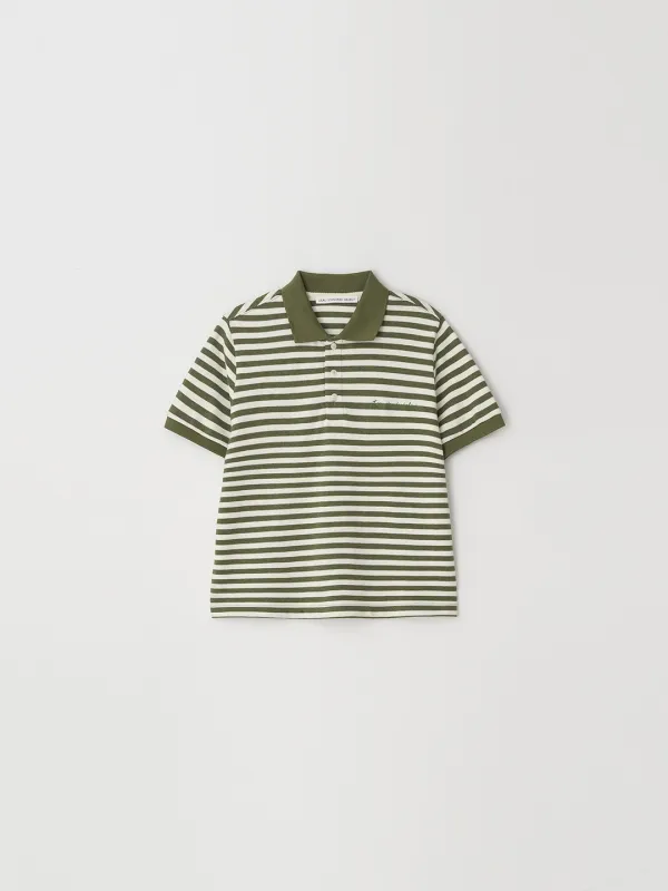 Connor stripe collar t-shirt_khaki
