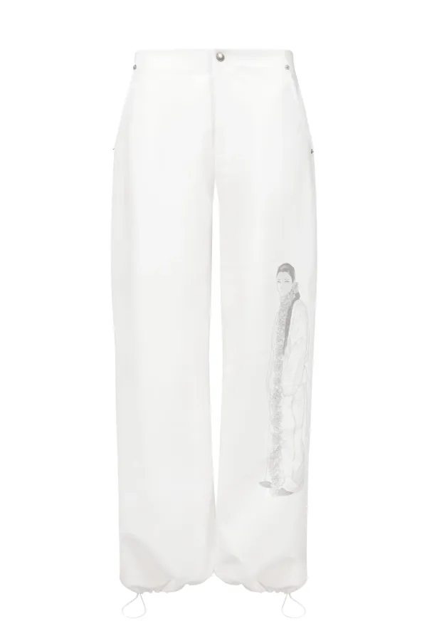DRAWING SWEAT PANTS (UNISEX) IVORY