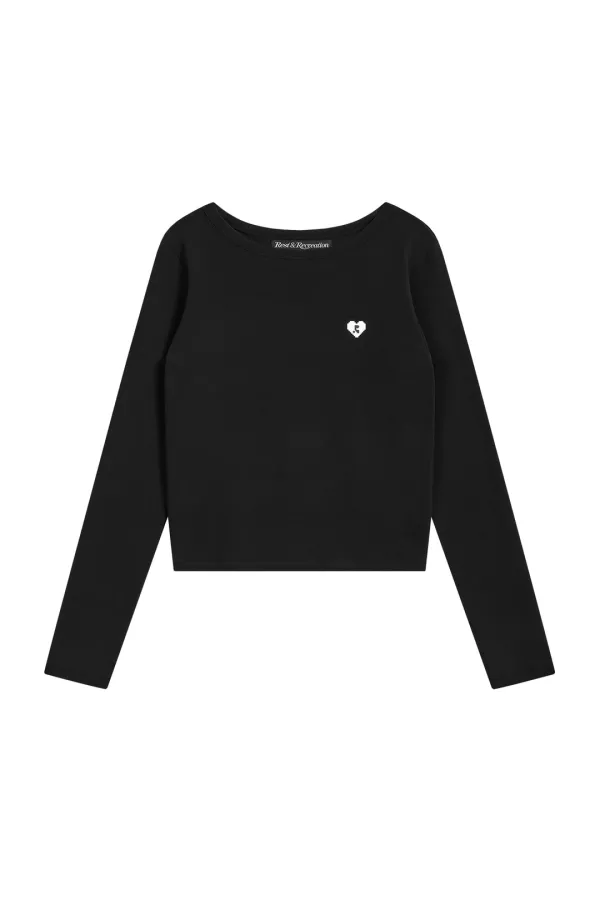BOAT NECK LONG SLEEVE - BLACK