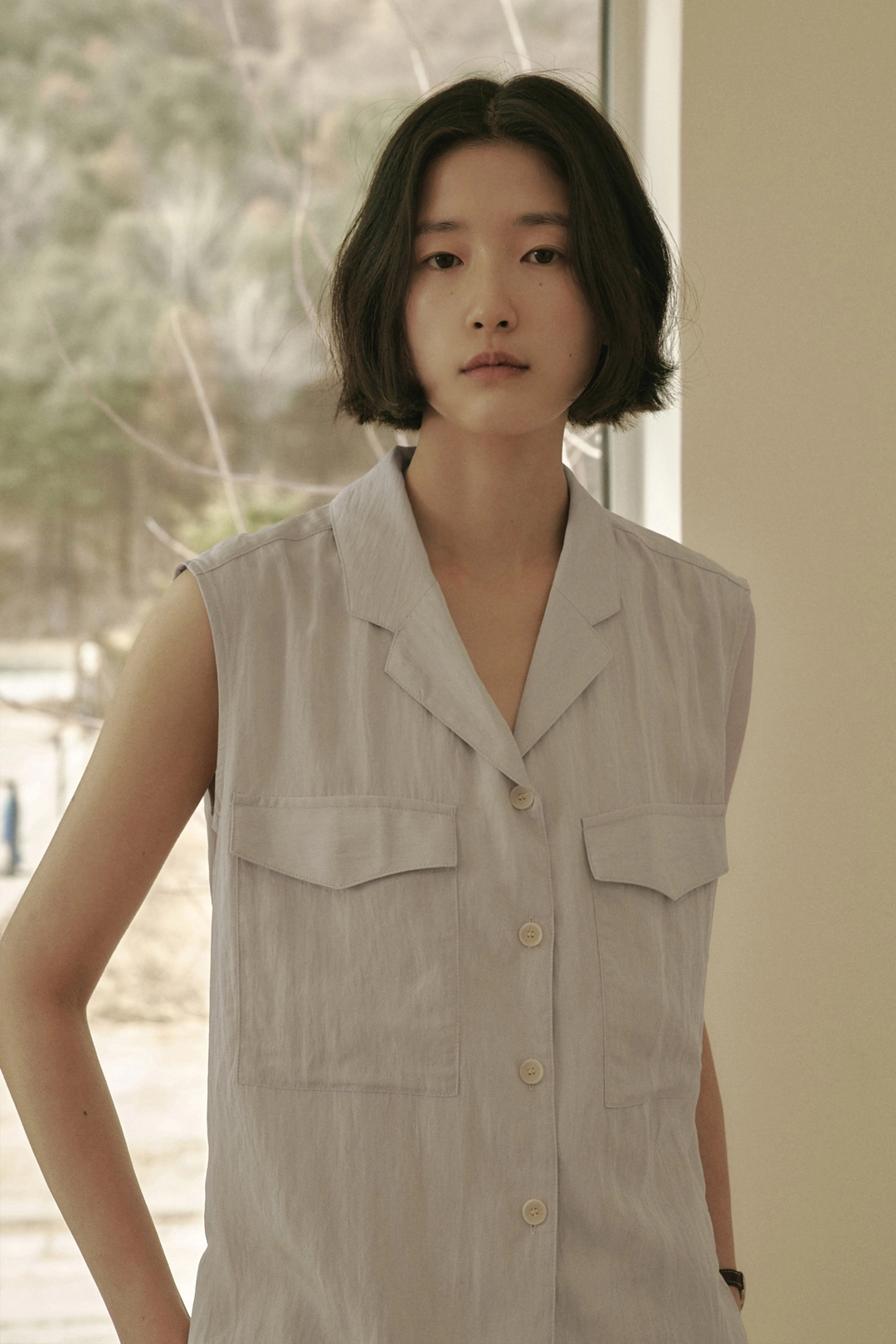 세이지먼트 PLEIA SLEEVELESS BLOUSE_GRAY 상품 이미지 2