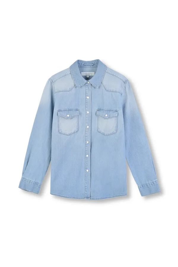W Denim Western Shirt, Blue