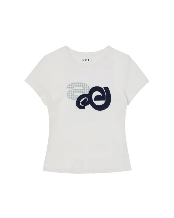 APPLIQUE LOGO TEE [WHITE]