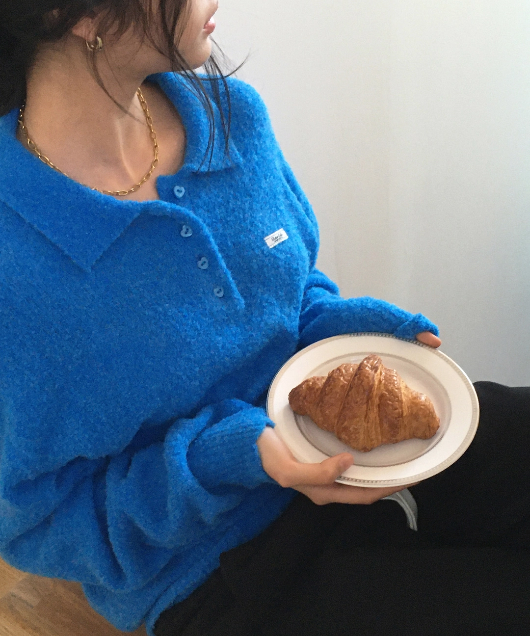 비터셀즈 Rowan Collar Knit-Blue 상품 이미지 2