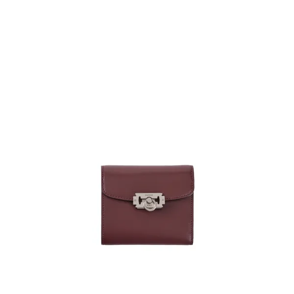 Occam Ring Square Half Wallet (오캄 링 스퀘어 반지갑) Currant Burgundy
