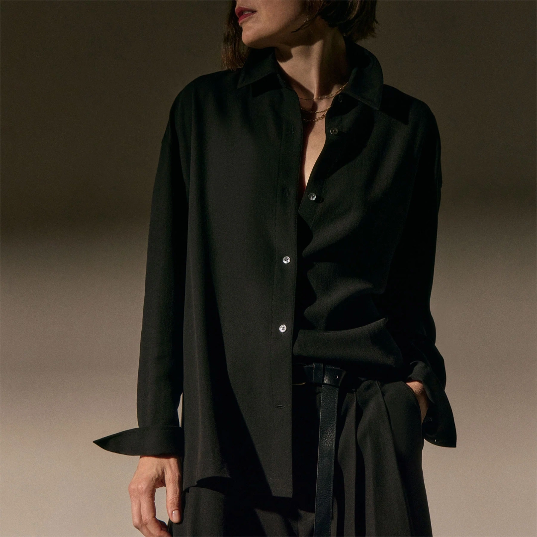 제임스펄스 Tencel Wool Blouse - Black 상품 이미지 1