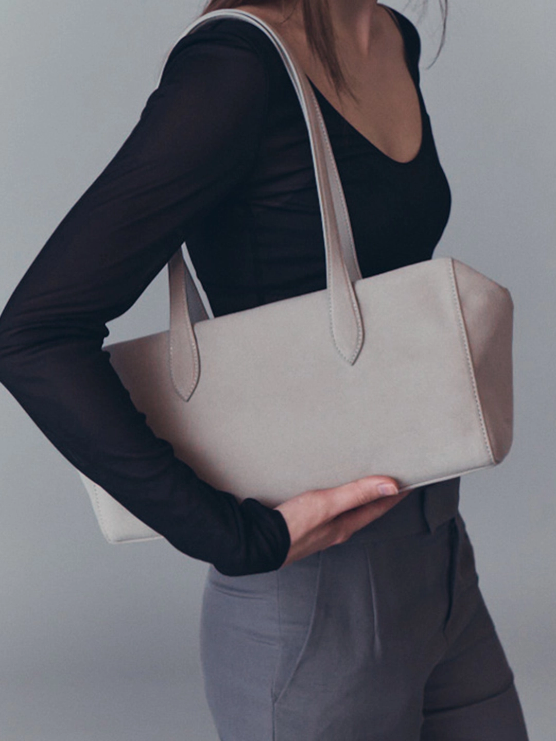 오브히 소프트 데이 스웨이드백 Soft Day Suede Bag_Ash Gray 상품 이미지 2