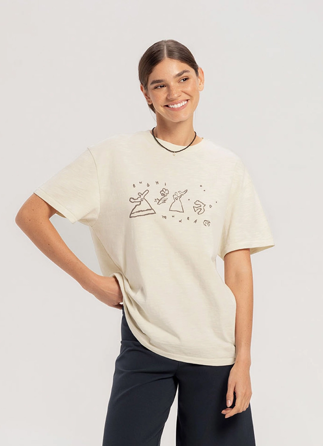 부디무드라 Kasih loose fit T (Unisex)_Bone White 상품 이미지 2
