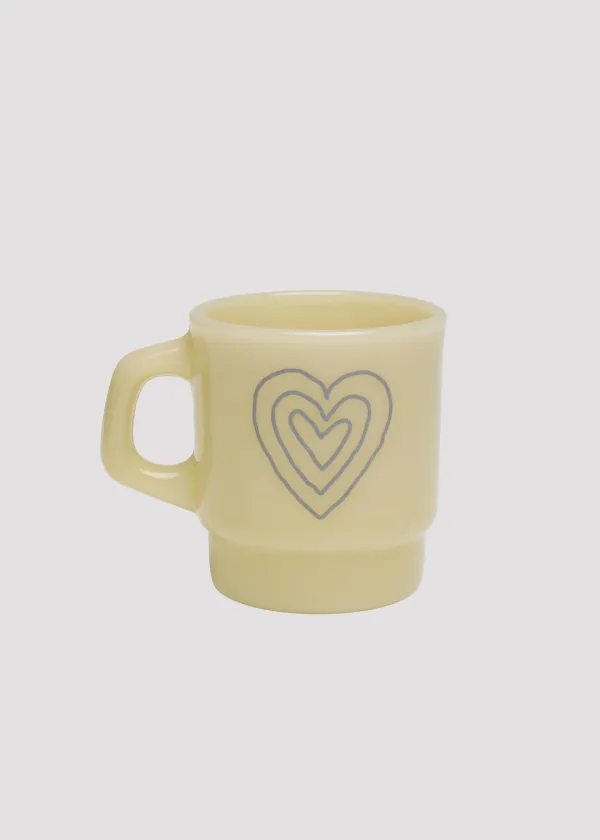 MILK GLASS HEART LAYER BUTTER