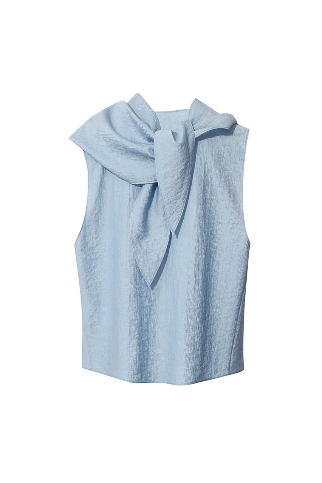 르917 DRAPE SLEEVELESS BLOUSE [LIGHT BLUE] 상품 이미지 1